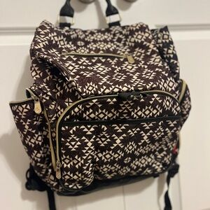 Stylish Black and White Geometric Backpack